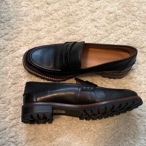 Classic Black Leather Penny Loafers